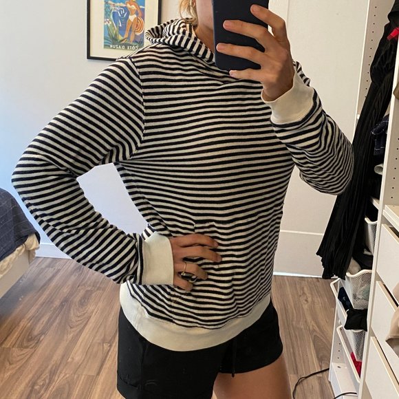 COPY - Club Monaco striped sweatshirt hoodie - Picture 8 of 8